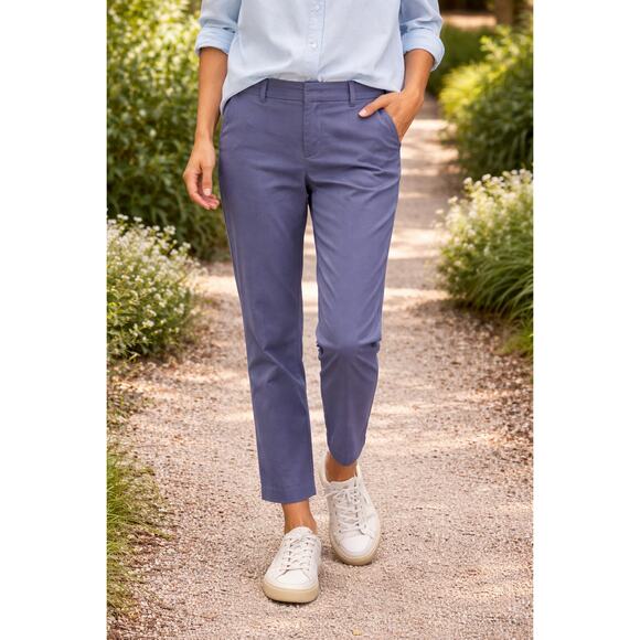 Frank & Eileen Wicklow Italian Chino Straight Leg Mid Rise Pants Ocean Size 12